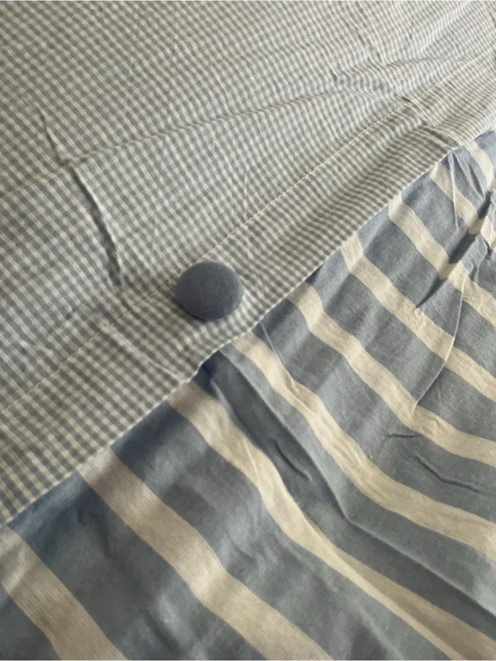 NWOT Garnet Hill Gingham / Stripes 100% Cotton Duvet